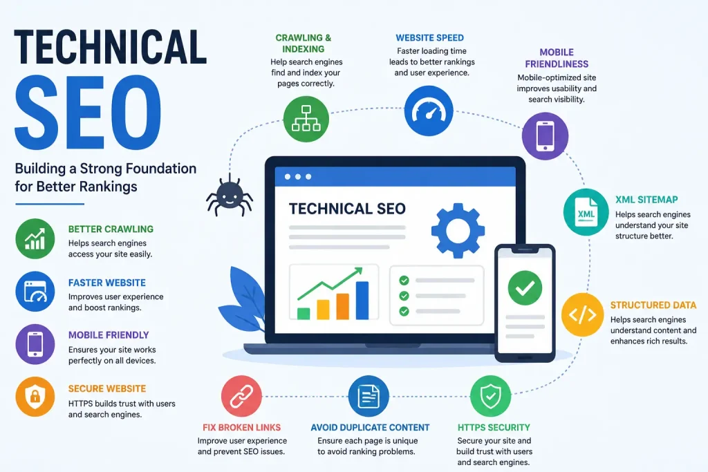 technical seo crawl the pages and fast reload pages